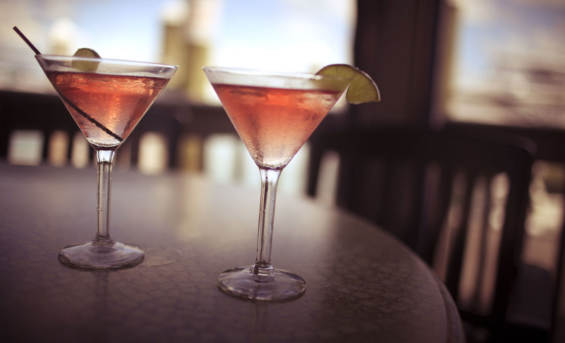 Two Virgin Cosmopolitan on a bar table