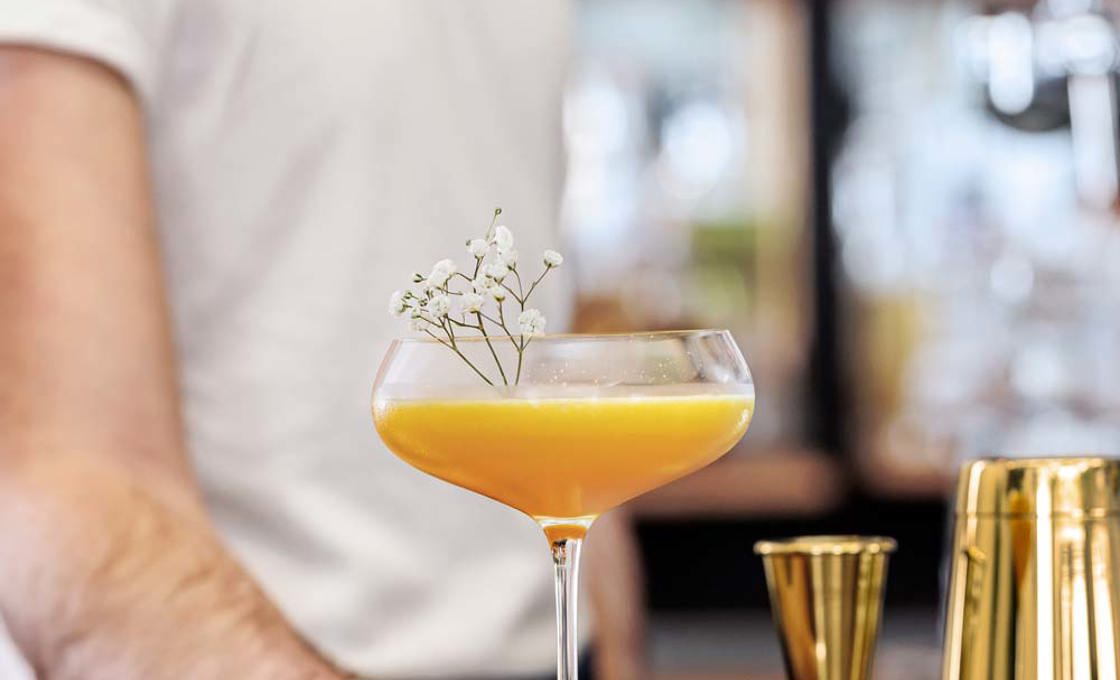 glass of Mango Bellini