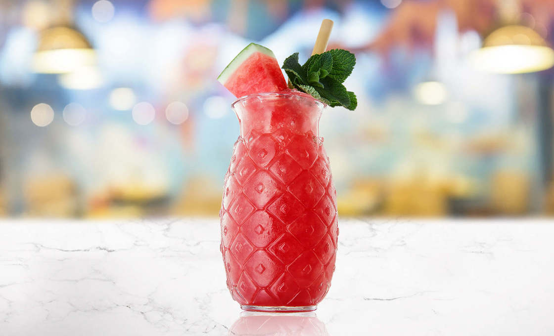 Watermelon Cooler on a marble counter