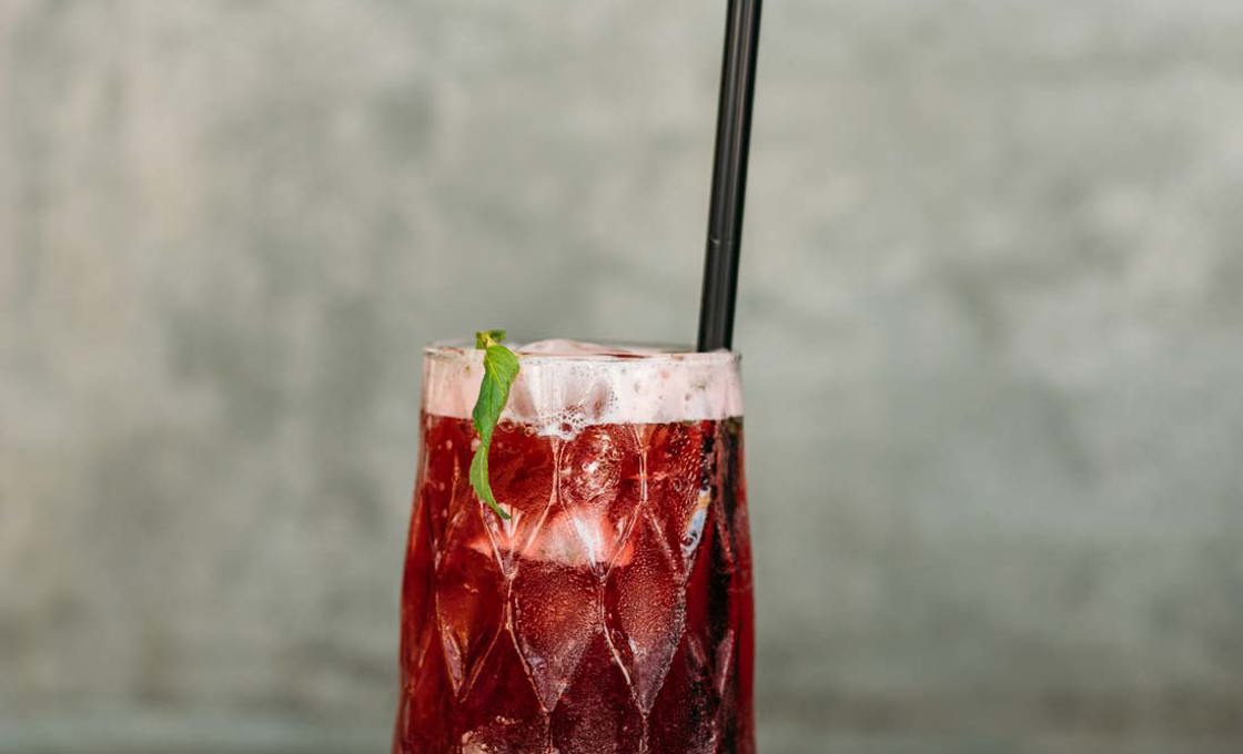 glass of Blueberry Bramble