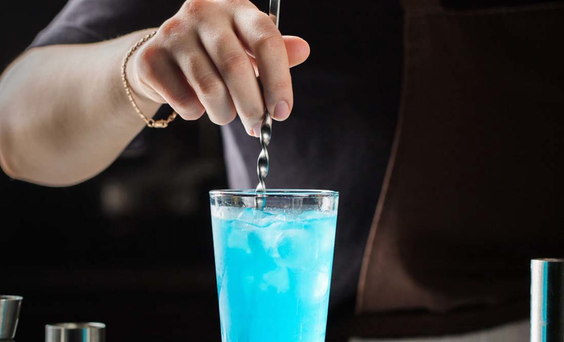 glass of Curacao Mint