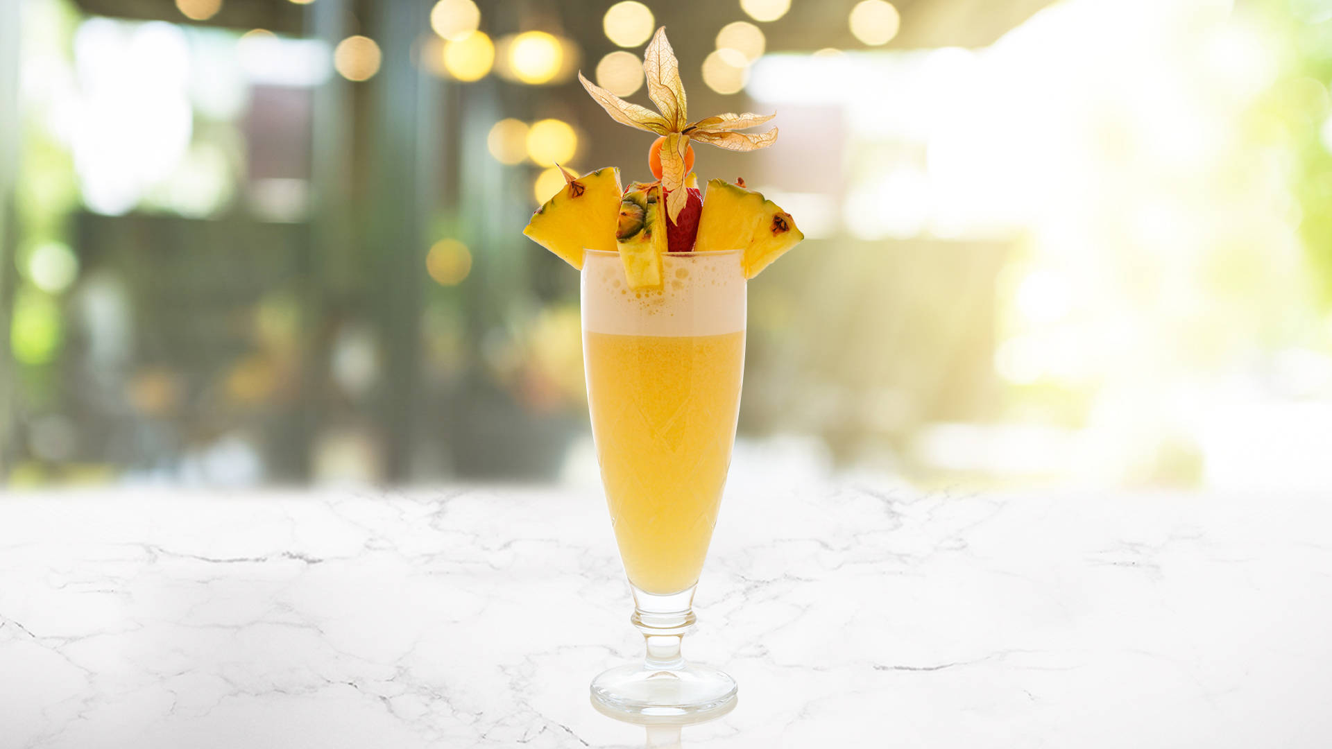 Glass of Solero on a marble surface